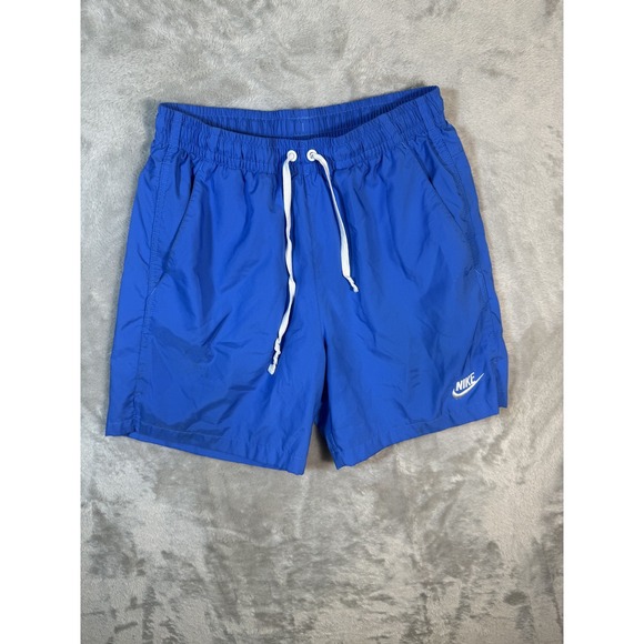 Nike Swim Trunks Mens Small Blue Athletic‎ Drawstring Shorts Mesh Liner Pocket - Picture 1 of 12